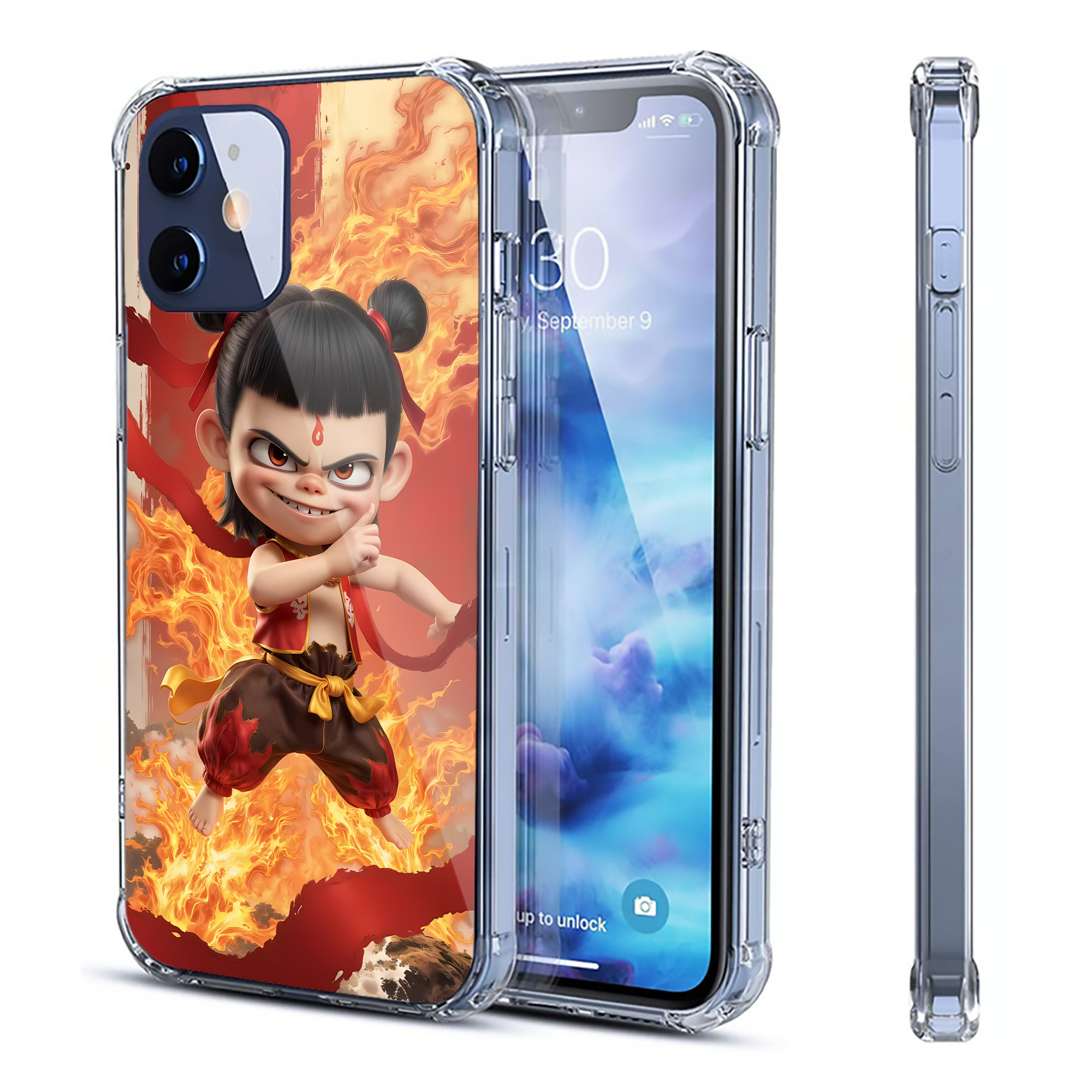（画像用） Ne Zha 2 ナタ 魔童の大暴れ 【iPhone 12シリーズ対応】透明スマホケース（クリアソフトケース）
